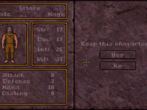 
											Character creation