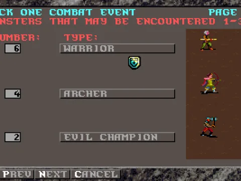 
											Combat event entry