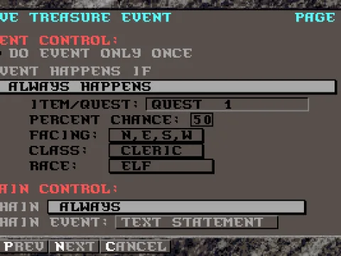 
											Event screen