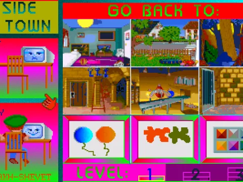 
											Main menu: you can start a new game, resume an old one, or try just the minigames.