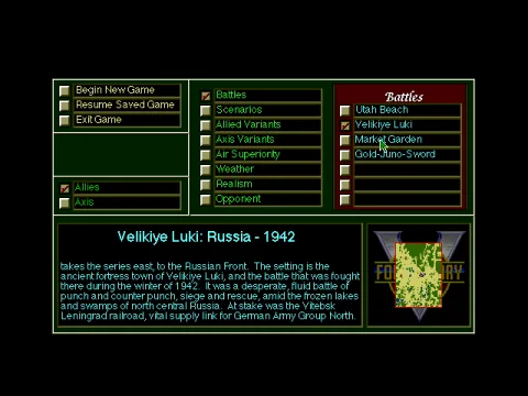 
											Mission selection