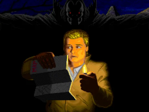 
											Q. What has red eyes, fangs, and is nine feet tall? A. I don't know, but you might want to look behind you.