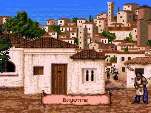 
											After landing in the town of Bayonne.