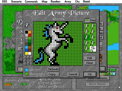 
											New army graphics are created with this basic paint program.