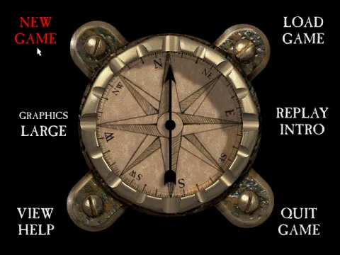 
											Start-up screen with the picture of a compass
