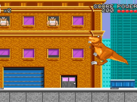 
											Rex can climb buildings