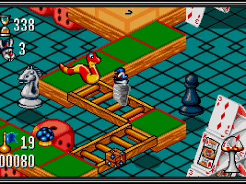 
											Whizzing around to try to defeat this snake.