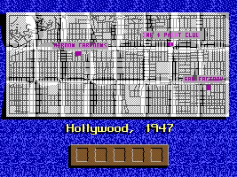 
											A map of the city. The amount of lives left is also displayed by vacant dip barrels (EGA)