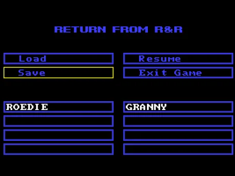 
											Load & save game menu.