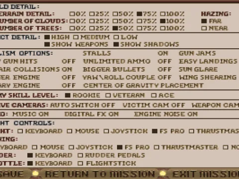 
											Game options menu