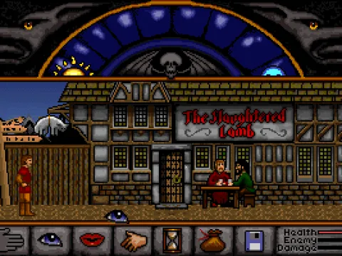 
											The Slaughtered Lamb -- hmm...  suddenly, this place seems very inviting!