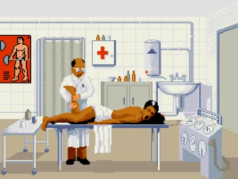 
											At the doctor after a fight