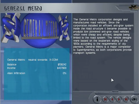 
											Unlike the earlier games, X-Com Apocalypse requires you to curry favor with corporations instead of nations.