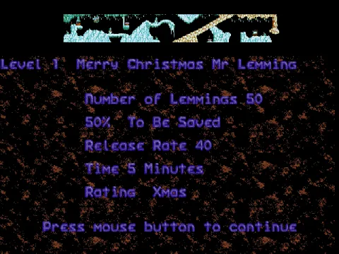 
											Xmas '91 - starting level 1
