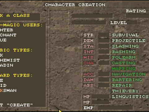
											Character Creation