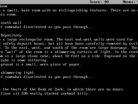 
											Inside the Bank of Zork - one of the tougher puzzles in the game.