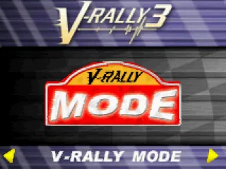
											V-Rally 3 title screen and main menu.