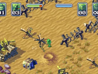 
											The mounted machine guns can kill you really quickly if you stay in one place too long.
