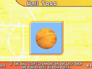 
											The ball toss decides which team may pick first.