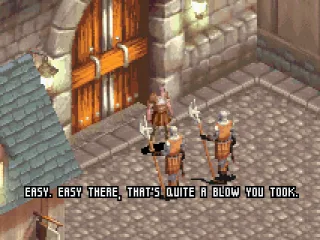 
											Friendly guards by the town's door help you get started