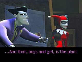
											Intro frame - The Joker (followed by a nice assistant) starts other plan to try dominate Gotham City.