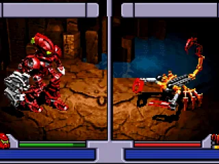 
											The first battle, the combat is turn based