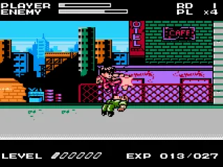 
											Mighty Final Fight: pressing attack whilst in the air performs a flying kick.