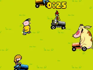
											This is basically a slow, boring and completely non-challenging Frogger clone.