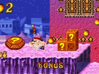 
											Crash starts to explore a Bonus Level: he must break all the crates on it to be successful!