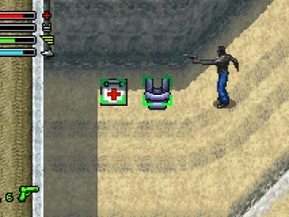
											Picking up weapon, health and body armor