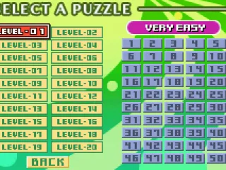 
											Original Mode:  Select Puzzle, and its difficulty