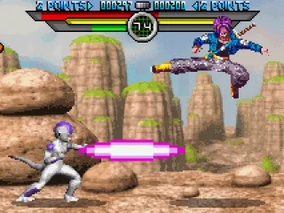 
											Trunks evading Frieza's attack