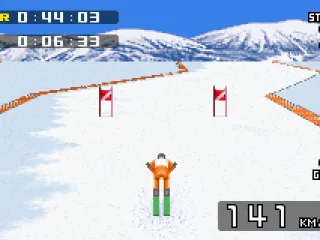 
											Alpine Skiing Downhill... make it through the gates or get disqualified