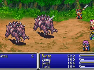 
											Bartz attacking with his sword.