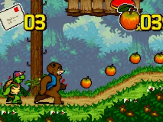 
											Bear taking a walk with Franklin