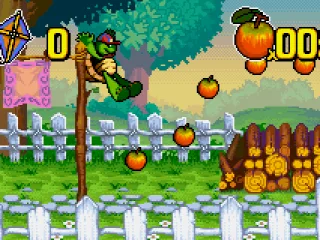 
											Getting apples in the Turtle garden