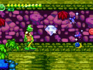 
											Collect giant gems along the way by following the blue coins