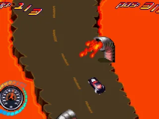 
											The lava track - another kind of burnout.