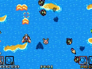 
											The rabbit gun weapon fires arrow-shaped flames.