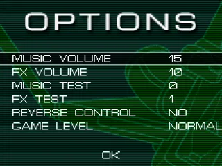 
											Options screen