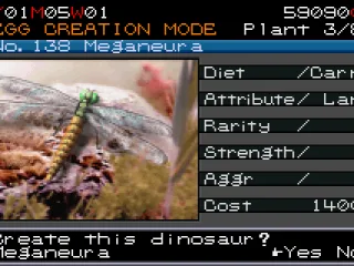 
											One of the 140 dinosaurs you can have... Do you remember the Meganeura who battled Godzilla?