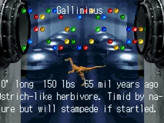 
											After repairing a DNA strain, you can see what dinosaur the DNA was for