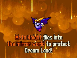 
											Intro: Kirby goes to fight against the dark figure.