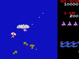 
											Time Pilot - catch parachuters for bonus points.