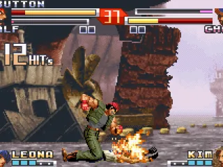 
											Ralf connects a massive 12-hit combo on Choi through his grabbing DM Horse Power Vulcan Punch.