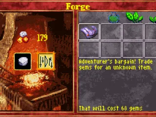 
											Use forges to create new items, buy new items, or sell items