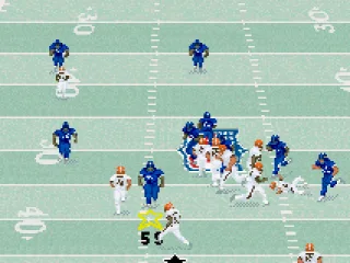 
											Number 59 plows through the offense trying for a blitz.