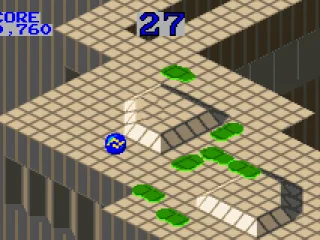 
											Marble Madness: more and more enemies appear as you progress through the game.