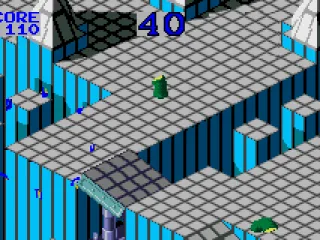 
											Marble Madness: when you fall of you lose a couple of seconds whilst the marble is reformed.