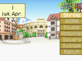 
											The town menu of things to do